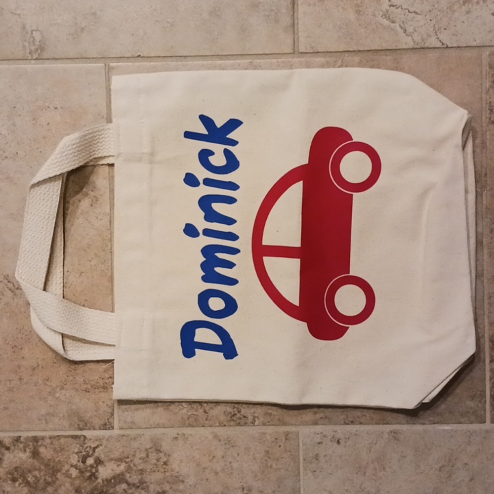 Personalized natural cotton canvas tote bag